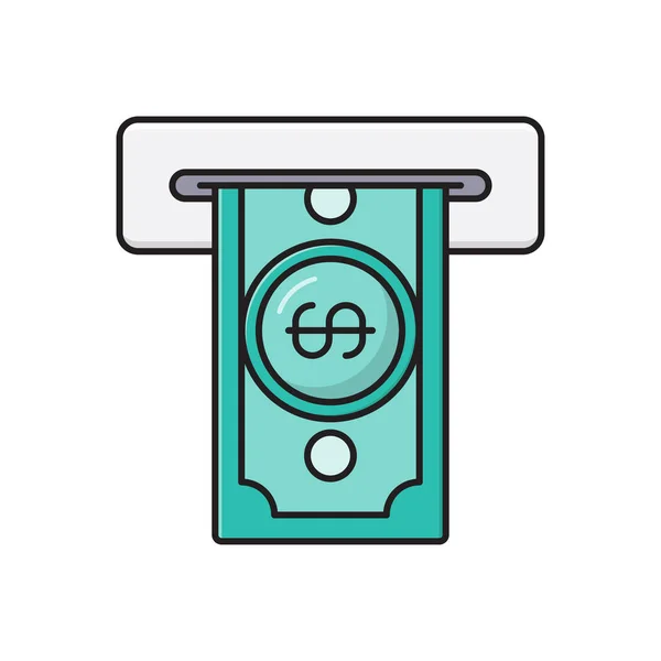 Withdraw Vector Line Flat Icon — Stock Vector