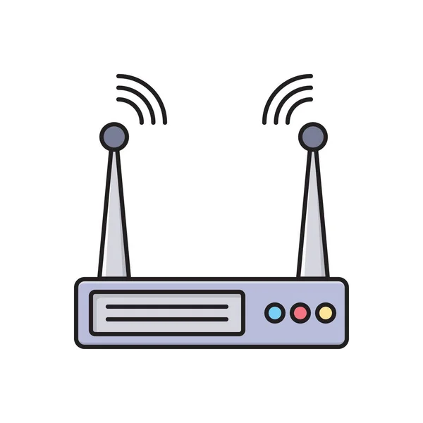 Modem Linea Vettoriale Icona Piatta — Vettoriale Stock