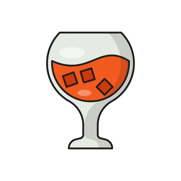 Jugo Vector Línea Plana Icono — Vector de stock