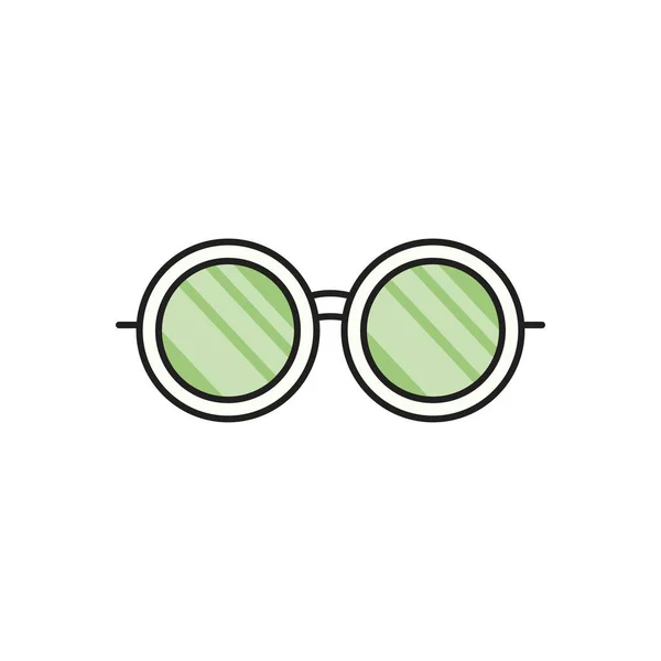 Goggles Vector Line Flat Icon — Stock Vector