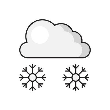 kar tanesi vektör çizgisi düz simgesi