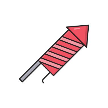 roket vektör çizgisi düz simgesi