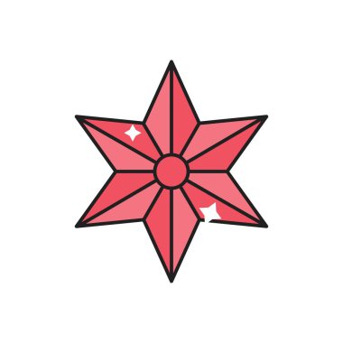 yıldız vektör çizgisi düz simgesi