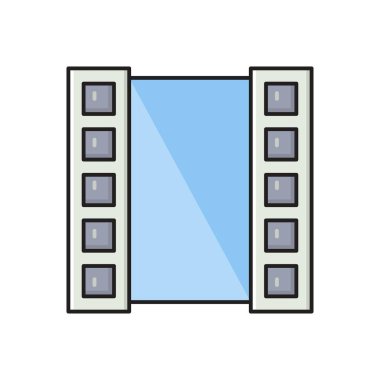 film vektör çizgisi düz simgesi