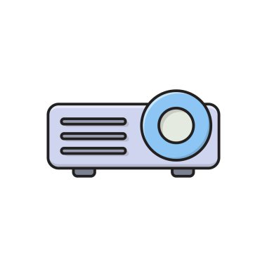 film vektör çizgisi düz simgesi