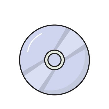 DVD vektör çizgisi düz simgesi