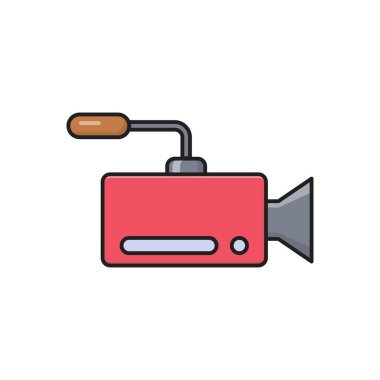 film vektör çizgisi düz simgesi