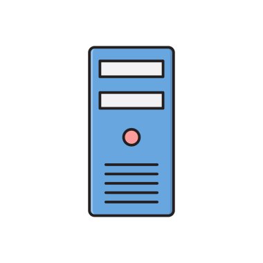 PC vektör çizgisi düz simgesi