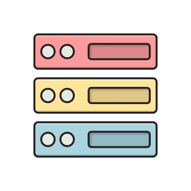 veritabanı vektör çizgisi düz simgesi