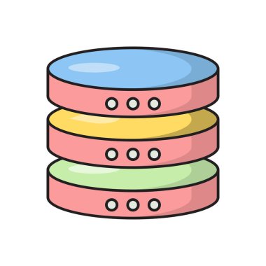 depolama vektör çizgisi düz simgesi