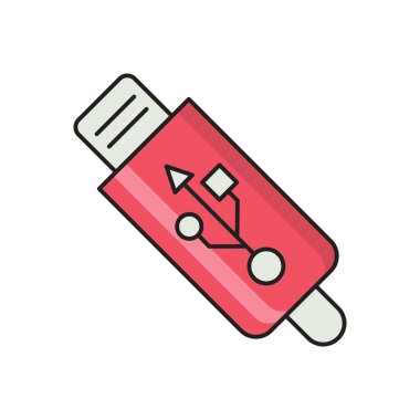 depolama vektör çizgisi düz simgesi