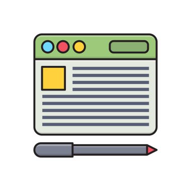 tarayıcı vektör çizgisi düz simgesi