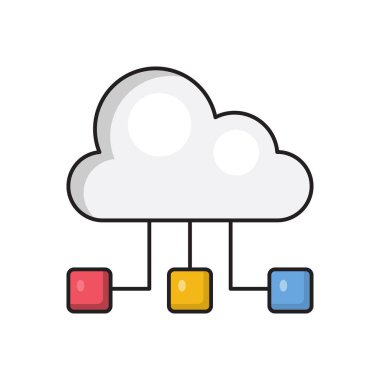 ağ vektör çizgisi düz simgesi