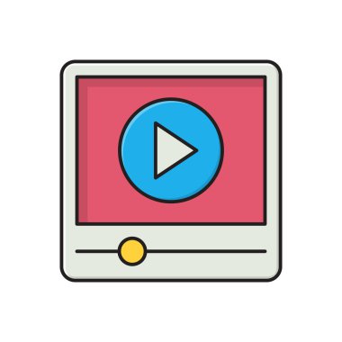 oyuncu vektör çizgisi düz simgesi