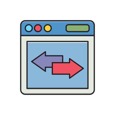 değişim vektör çizgisi düz simgesi