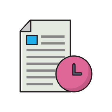 Kronometre vektör çizgisi düz simgesi