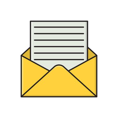 ileti vektör çizgisi düz simgesi