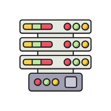 veritabanı vektör çizgisi düz simgesi