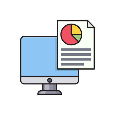 pazarlama vektör çizgisi düz simgesi