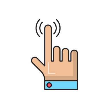 Tıklama vektör çizgisi düz simgesi