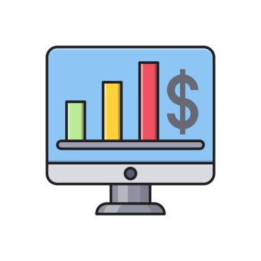grafik vektör çizgisi düz simgesi