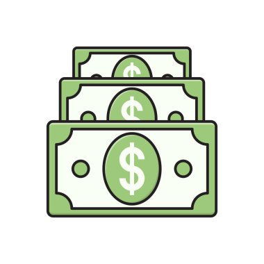 para birimi vektör çizgisi düz simgesi