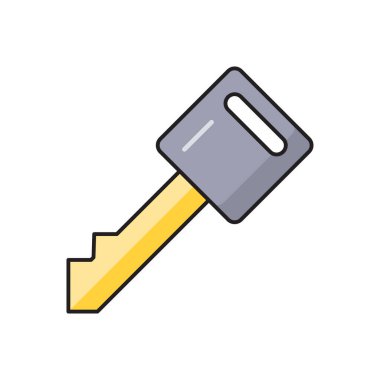 vektör çizgisi düz simgesini kilitle