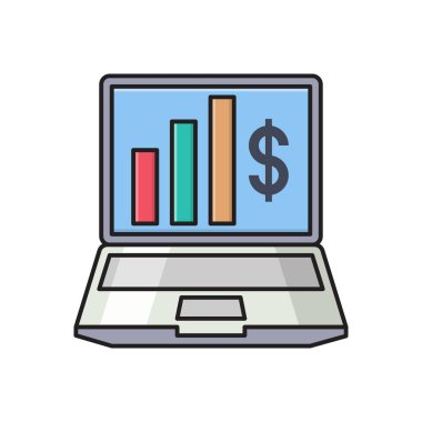 grafik vektör çizgisi düz simgesi