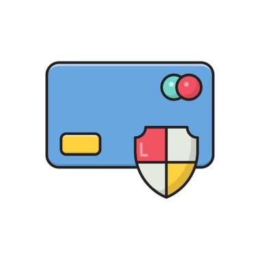 güvenlik vektör çizgisi düz simgesi