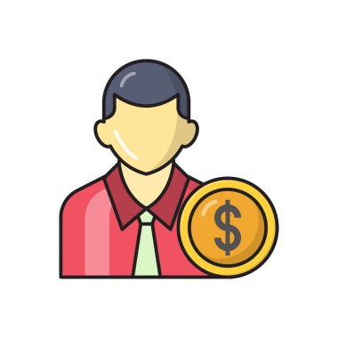 kullanıcı vektör çizgisi düz simgesi