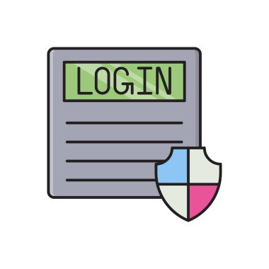 Güvenli vektör çizgisi simgesi