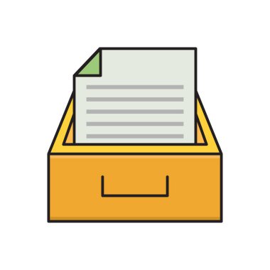 arşiv vektörü düz çizgi simgesi