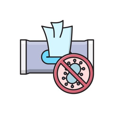 temizlik vektörü düz çizgi simgesi