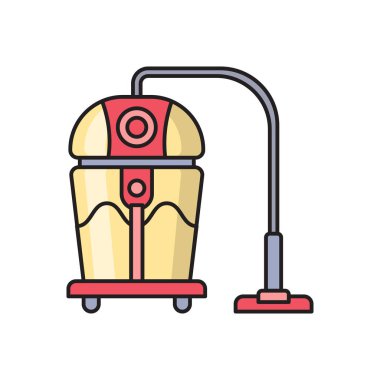 vakum vektörü düz çizgi simgesi