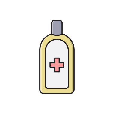 şişe vektörü düz çizgi simgesi