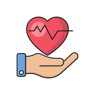 saglik hizmeti vektörü düz çizgi simgesi