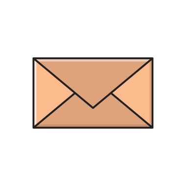 mesaj vektörü düz çizgi simgesi