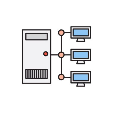 bağlantı vektörü düz çizgi simgesi