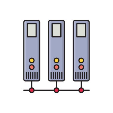 veritabanı vektörü düz çizgi simgesi
