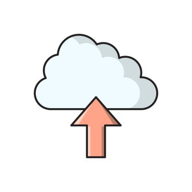 bulut vektörü düz çizgi simgesi