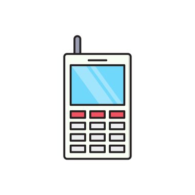 telefon vektörü düz çizgi simgesi