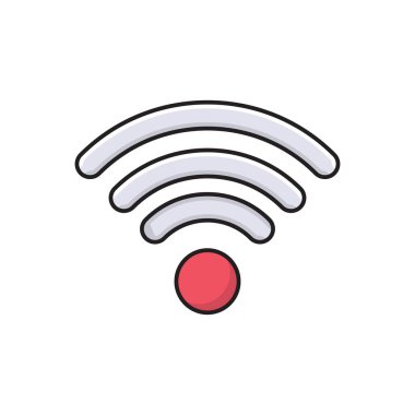 sinyal vektörü düz çizgi simgesi