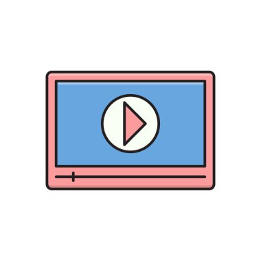 oyuncu vektörü düz çizgi simgesi