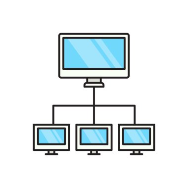 bağlantı vektörü düz çizgi simgesi