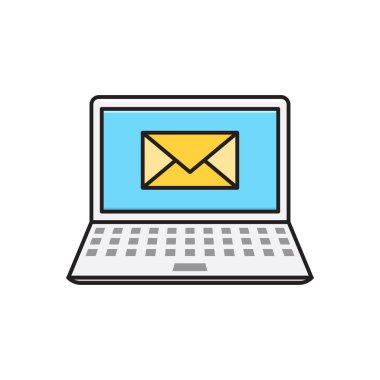 mesaj vektörü düz çizgi simgesi