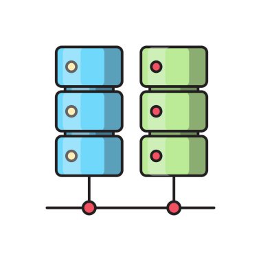 veritabanı vektörü düz çizgi simgesi