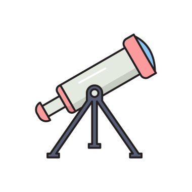 binoküler vektör düz çizgi simgesi