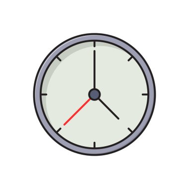 saat vektörü düz çizgi simgesi