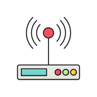 modem vektör düz çizgi simgesi