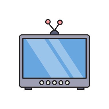 anten vektörü düz çizgi simgesi